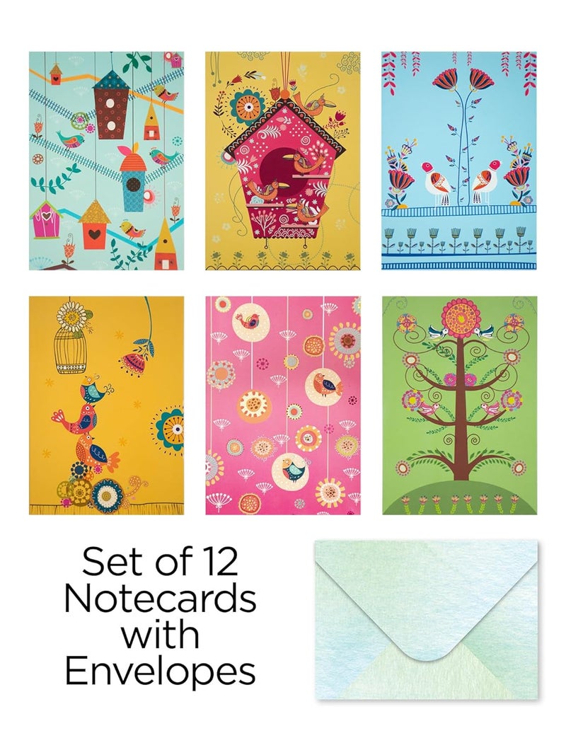 Doodle Treasure Trove – Set of 12 Thank You Notecards with Envelopes | 4.25 x 3 Inch | 6 Unique Designs (2 Each) | Blank Greeting Cards for All Occasions - Image 2