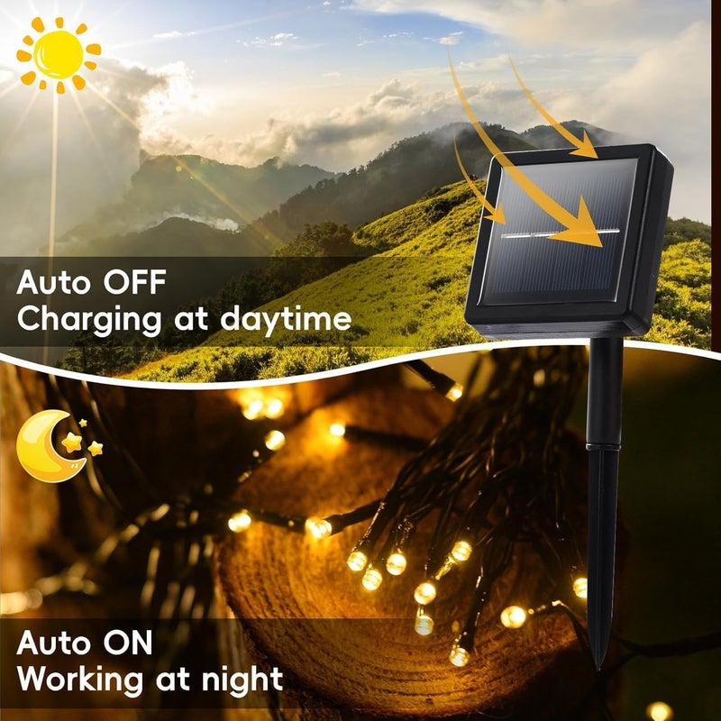 LITVERSE Solar Powered 120 LED Waterproof String Lights IndoorOutdoor Decorative PVC Fairy Lights for Garden Patio Landscape and Holiday Decoration Warmwhite - Image 3