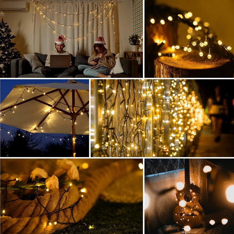 LITVERSE Solar Powered 120 LED Waterproof String Lights IndoorOutdoor Decorative PVC Fairy Lights for Garden Patio Landscape and Holiday Decoration Warmwhite - Image 2