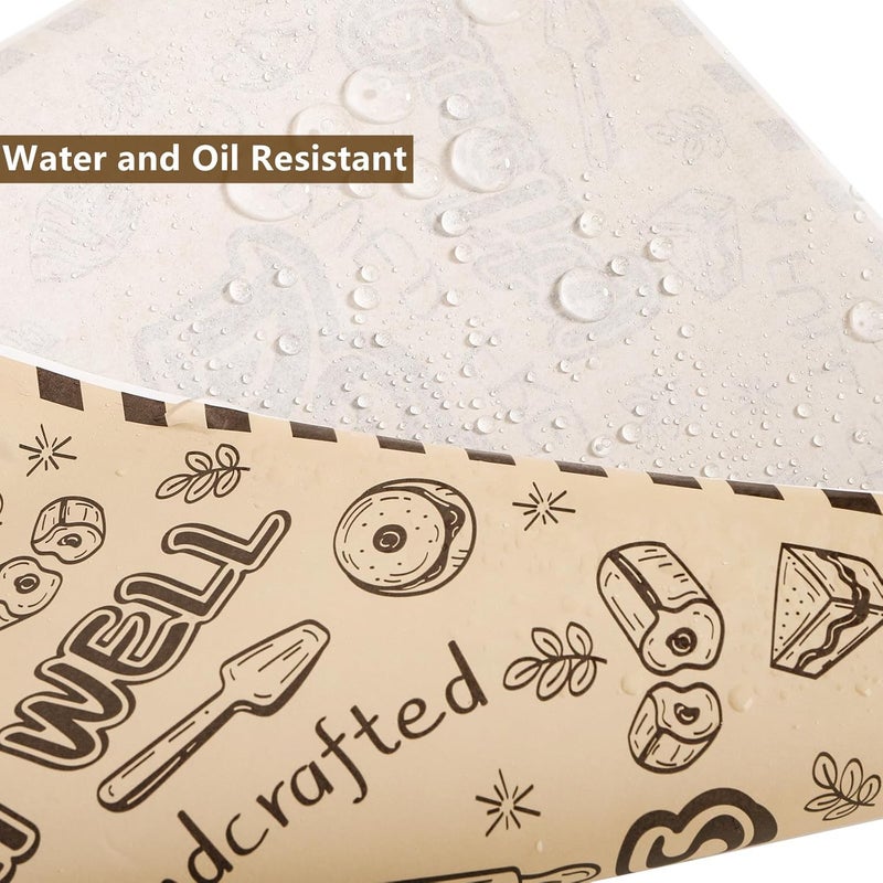 DEAYOU 1000 Pcs Deli Wax Paper Sheets, 12"x12" Grease Resistant Food Basket Liners, Kraft Newsprint Square Sandwich Wrapping Paper for Bread, Burger, Hot Dog, Cookies, Baking, Picnic - Image 4