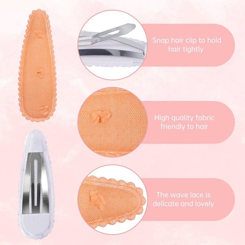 Yanwenx 40 Pcs Girl Hair Clips Floral Print Toddler Hair Clips Non Slip Wrapped Snap Hairpins for Kids Barrettes Hair Accessories for Baby Toddler Girlsï¼ˆPinkï¼‰ - Image 3