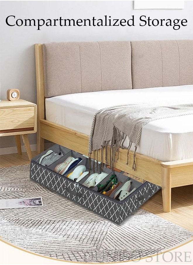 DUNISO - 2 Pieces Foldable Fabric Shoebox Storage Closet Storage Organizer Foldable Closet Drawer Storage Box With Clear Window Home Wear-resistant Shoe Storage Box Fabric Cubby Storage Basket Cube Storage Bin - Image 1