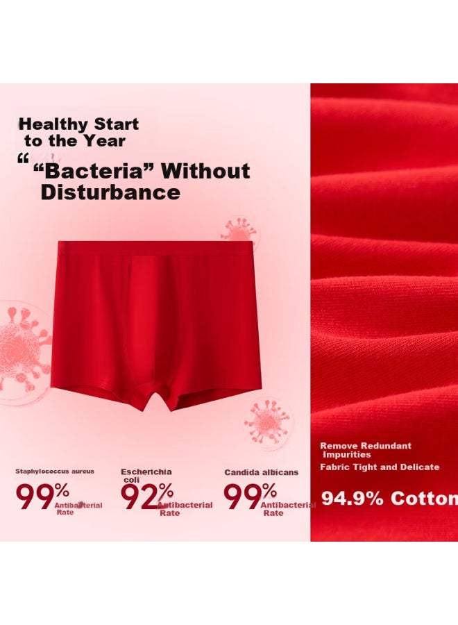 Vvc Men's Underwear Set Lucky Red Wedding Comfortable Boxer Briefs Gift Box Set China Red L