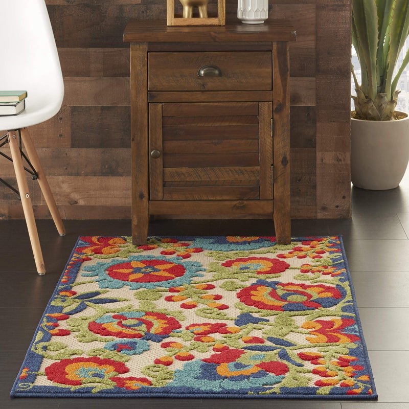 Nourison Home Aloha Multicolor 2'8" x 4' Area Rug - Easy Clean, Non Shedding, Bed Room, Living Room, Dining Room, Kitchen (3' x 4') - Image 3