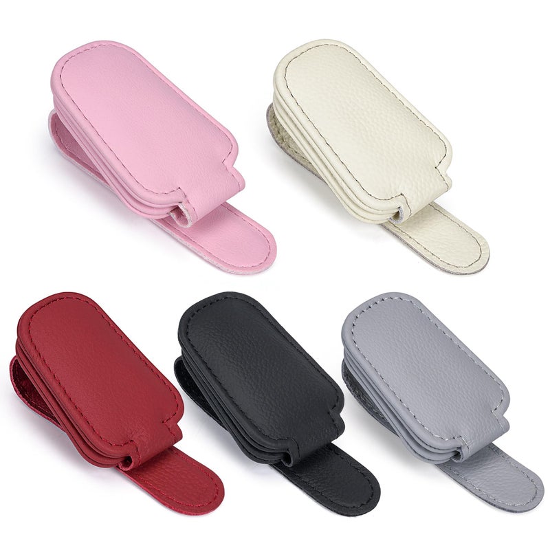 Shering Sunglasses Holders for Car Sun Visor, 2pack Magnetic Leather Glasses Eyeglass Hanger Clip for Car, Visor Sunglasses Holder Clip Car Accessories for Truck - Image 4