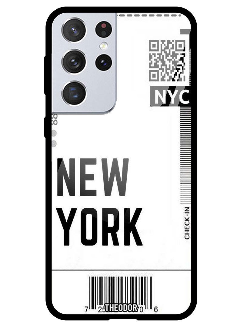 Theodor Protective Tempered Glass Case Cover Samsung Galaxy S21 ULTRA NYC - Image 1