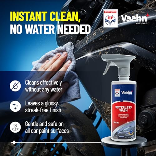 HP Vaahn Car Exterior Quick Clean & Shine Kit | Waterless Wash (500ml), All Purpose Shiner (300ml) & Microfiber Cloth (40x40 cm, 340 GSM) | Instant Clean & Shine Combo Pack - Image 2