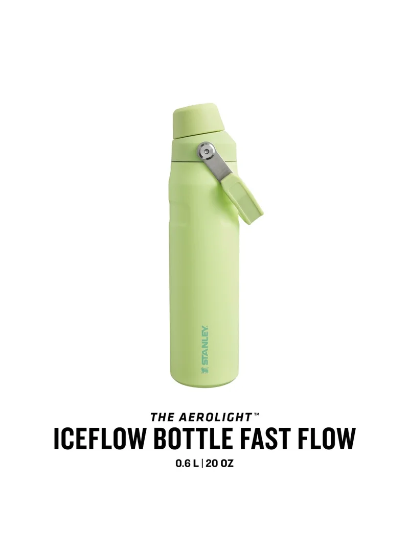 ستانلي The Aerolight IceFlow Water Bottle Fast Flow 0.6L - Keeps 10 Hours Cold - Lightweight Insulated Water Bottles - Dishwasher Safe - Leakproof and Fast Flow Lid - BPA Free - Citron