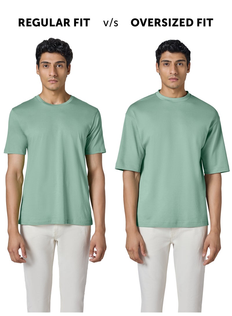 اكس واي اكس اكس تيشيرت XYXX Drift للرجال بمقاس كبير | قطن ممشط ١٠٠٪ | تيشيرت سادة بياقة دائرية وأكتاف منسدلة وأكمام نصفية - Image 3