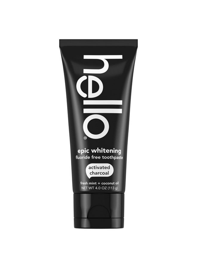 Hello Activated Charcoal Epic Whitening Fluoride Free Toothpaste, Fresh Mint + Coconut Oil, Vegan & Sls Free - Image 4