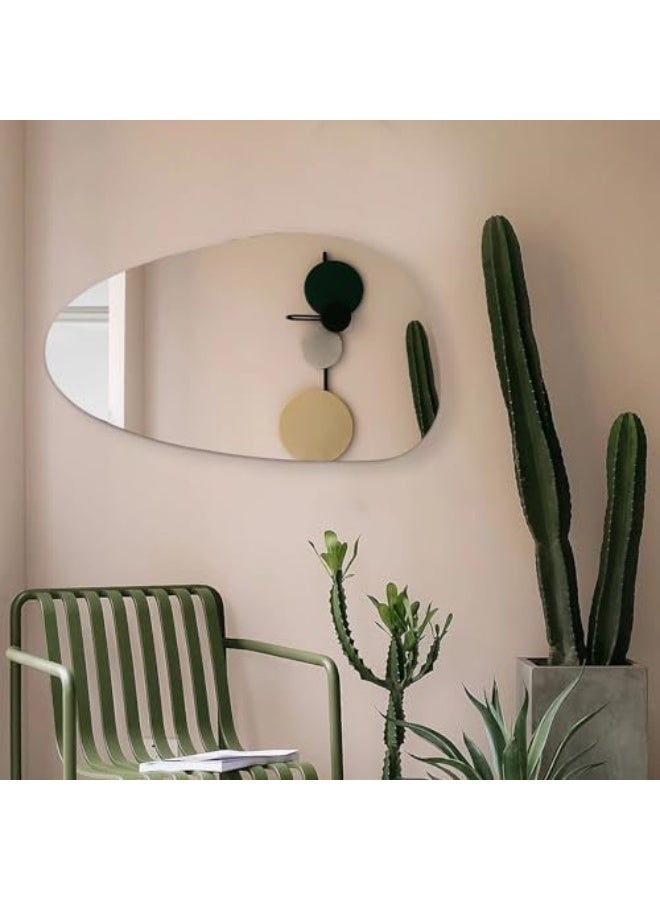 ss art gallery Asymmetrical Frameless Wall Mirror, Irregular Shape, 50 x 85 cm, Modern Decorative Full Body Mirror with MDF Back Panel for Living Room, Bathroom, Entrance - Image 2