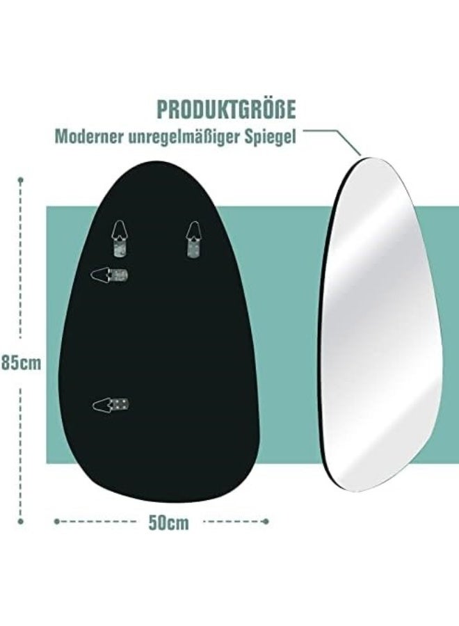 ss art gallery Asymmetrical Frameless Wall Mirror, Irregular Shape, 50 x 85 cm, Modern Decorative Full Body Mirror with MDF Back Panel for Living Room, Bathroom, Entrance - Image 3