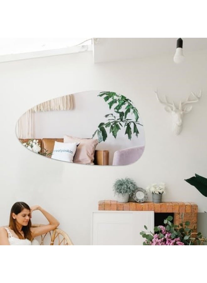 ss art gallery Asymmetrical Frameless Wall Mirror, Irregular Shape, 50 x 85 cm, Modern Decorative Full Body Mirror with MDF Back Panel for Living Room, Bathroom, Entrance - Image 5