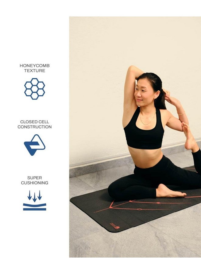 TEGO حصيرة يوغا تيغو ستانس مع دليل المحاذاة لوضعية الجسم (برونزي أزرق بدون حقيبة) | تصميم قابل للعكس مع قبضة مزدوجة الملمس | سمك 5 مم | مضادة للميكروبات، غير قابلة للانزلاق، مقاومة للعرق | 6 قدم × 2 قدم | حصيرة يوغا ولياقة بدنية | حصيرة تمرين صديقة للأحذية - Image 2