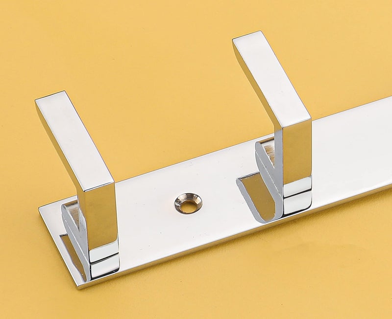 iSTAR 8 Pin Bathroom Cloth Hooks Hanger Wall Bedroom Bathroom Robe Hooks Rail for Hanging Keys,Clothes,Towel Steel Hook (Silver, 2) - Image 3