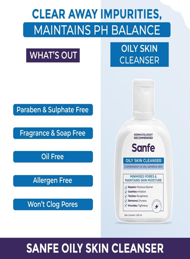 Sanfe Oily Skin Cleanser | Minimises Pores & Maintains Skin Moisture | For skin repair, roughness, dryness, tighter skin | Daily Cetaphil Face Wash For Oily, Acne Prone Skin | Cetaphil Gentle Foaming - 100ml - Image 5