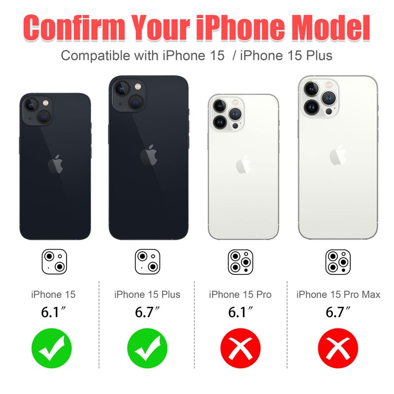 AGVEE 3+3 6 Pack for iPhone 15 6.1" / 15 Plus 6.7" Camera Lens Protector, Bling Diamond & Bling Glitter Metal Ring 9H Tempered HD Glass Camera Cover Film, Bling-Silver - Image 2