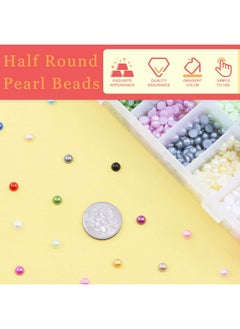 Rustark Flat Back Pearl Cabochons Size Assortment Set Flatback Faux Pearl Loosing Beads Colorful Half Round Pearls For Diy Projects Phone Case Nail Art Makingscrapbooking  - Image 3