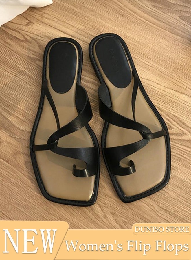 DUNISO Women's Flip Flops Non-Slip Beach Travel Sandals Open-Toe Slippers Ultimate Comfort, Lightweight, Thick Sole, Non-Slip, Easy to Clean - Image 1