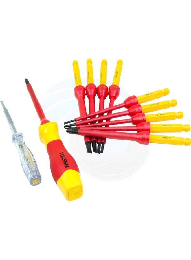 Tolsen V33212 - 12pcs Insulated Changeable Screwdriver Set - VDE 1000 Volts - Image 1