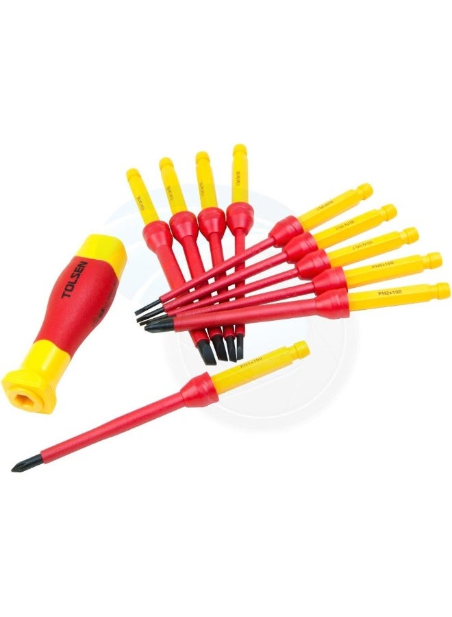 Tolsen V33212 - 12pcs Insulated Changeable Screwdriver Set - VDE 1000 Volts - Image 4