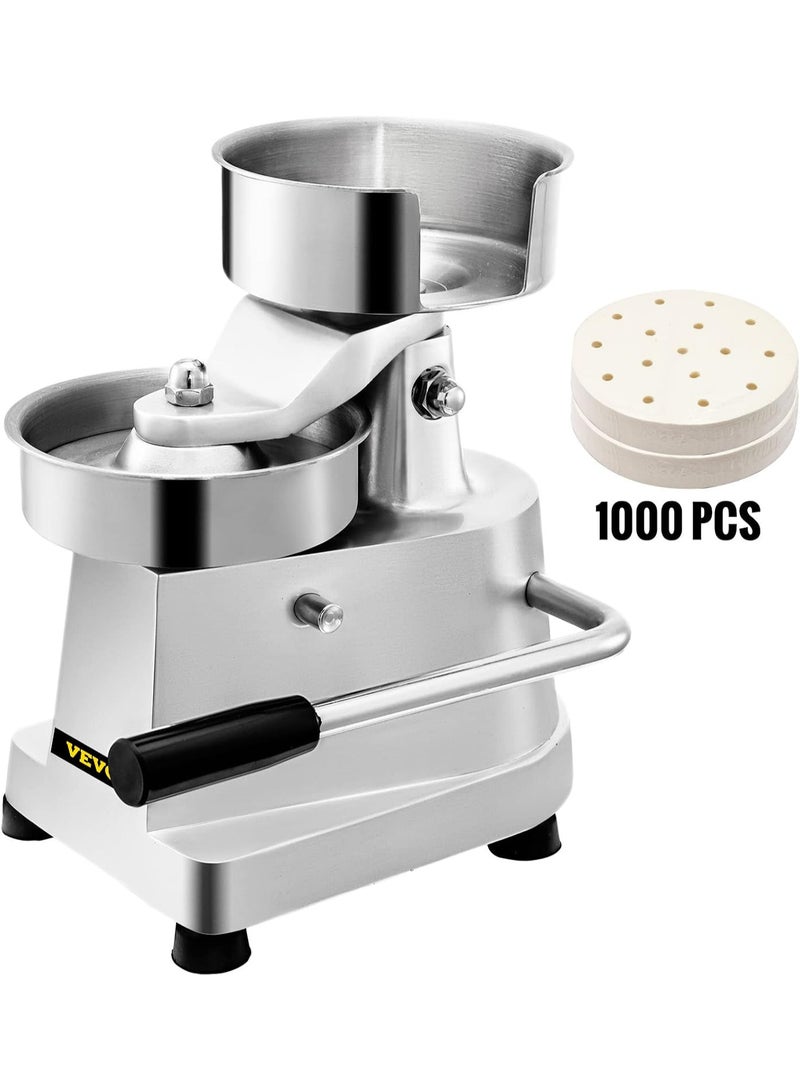 TRADO EGYPT Commercial Stainless Steel Burger Press with 1000 Patty Papers, 130mm - Image 1