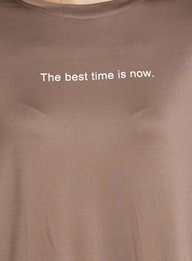 Take Two Take Two Slogan Print Round Neck Oversized T-Shirt