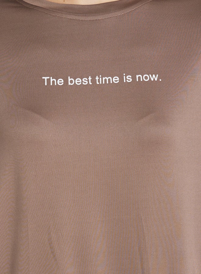 Take Two Take Two Slogan Print Round Neck Oversized T-Shirt  - Image 4
