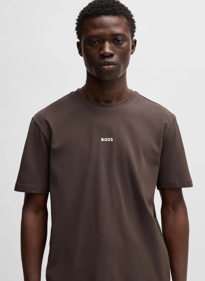 بوس Relaxed-fit T-shirt in stretch cotton with logo print