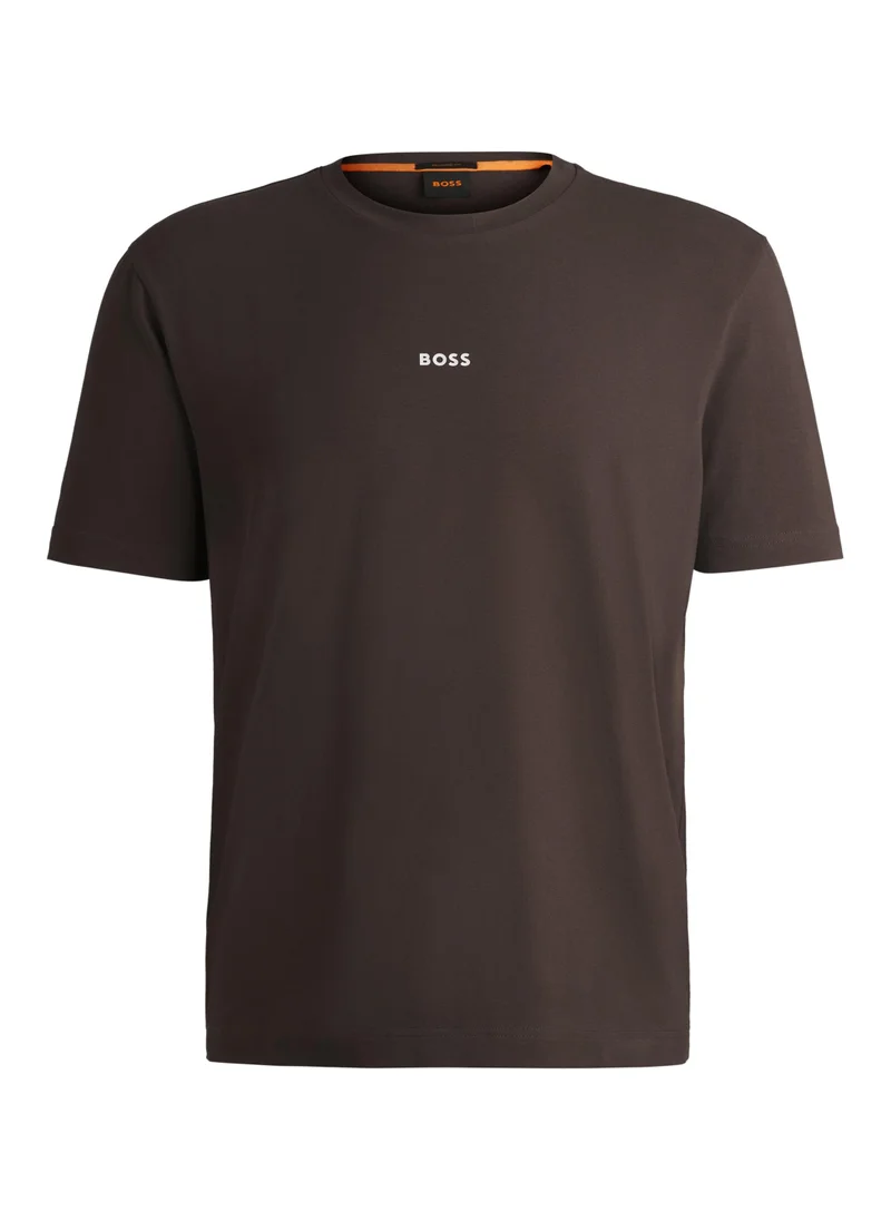 بوس Relaxed-fit T-shirt in stretch cotton with logo print