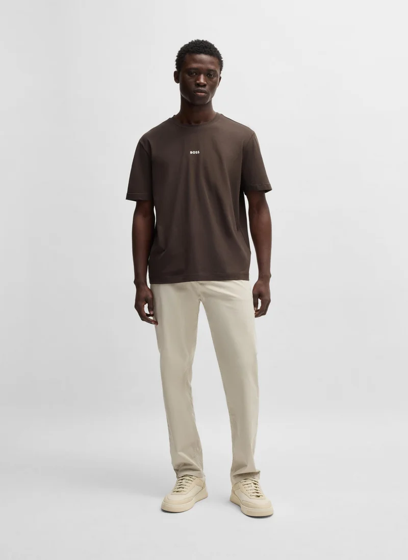بوس Relaxed-fit T-shirt in stretch cotton with logo print