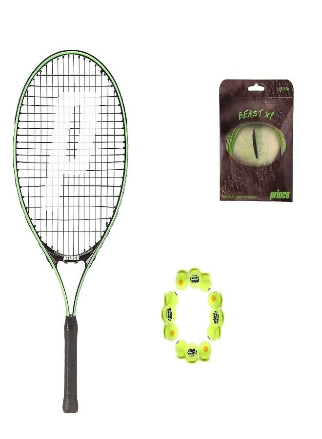 برنس مضرب تنس برينس تور 23 من الألومنيوم مع 12 كرة تنس برتقالية من المرحلة الثانية وخيط بيست إكس بي 15 لتر - Image 1