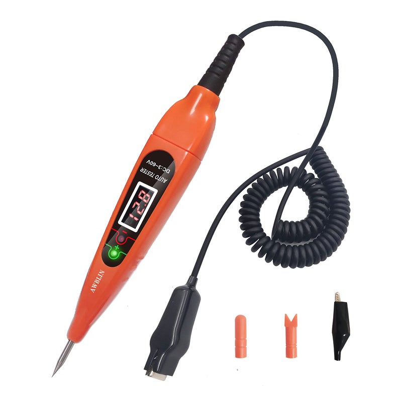 AWBLIN Automotive Test Light Digital LED Circuit Tester 360V DC Auto Electric Tester Light Tool with Voltmeter and Probe for Checking Vehicle Car Truck Motorcycle Boat Fuses and Battery Voltage - Image 3