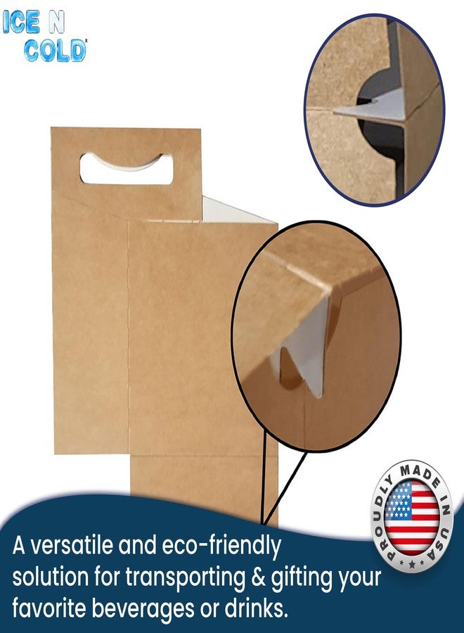 ICE N COLD 4pk Cardboard Carrier (Kraft, 50ct) | Holds 4pk 12oz Bottles - Image 3
