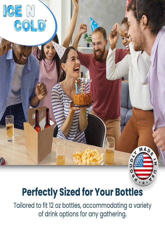 ICE N COLD 4pk Cardboard Carrier (Kraft, 50ct) | Holds 4pk 12oz Bottles - Image 5