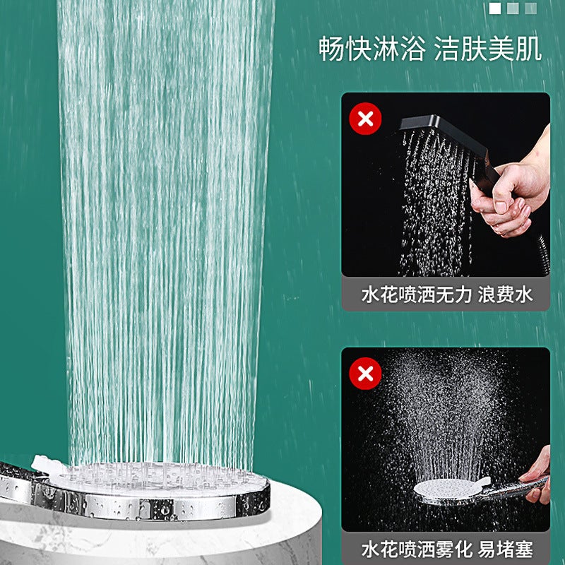 Hand-held Shower, Large Panel 4.7 inch Shower, Hand-held Water-saving Shower, 5 Adjustable water Spray Modes, With Punch-free Bracket and Hose - Image 4