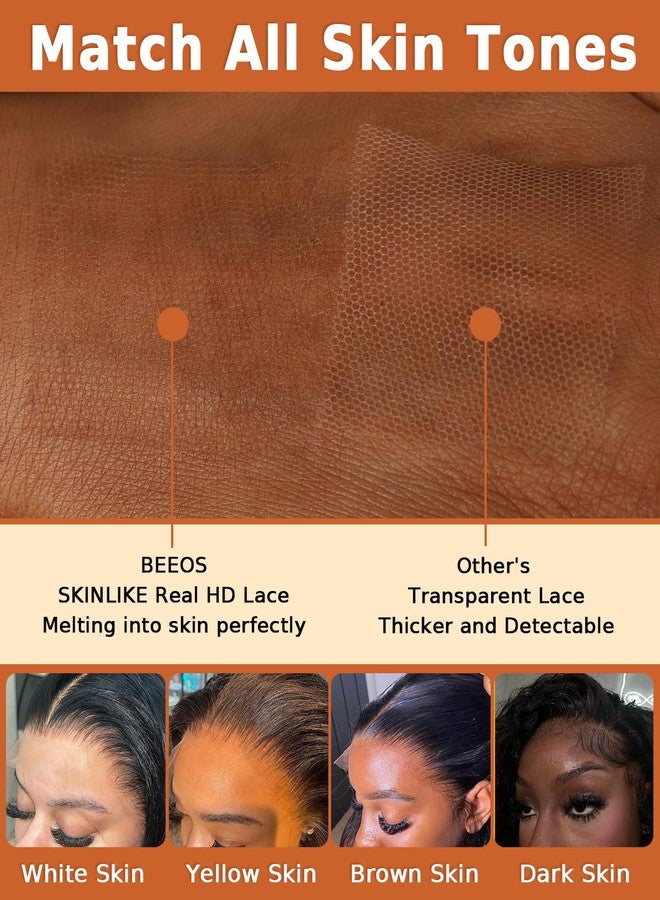 بيوس وصلة شعر BEEOS Burmese Curly 5x5 SKINLIKE Real HD Lace Closure، شعر بشري أسود فاحم رقم 1، دانتيل رفيع للغاية 0.1 مم غير مرئي يناسب جميع ألوان البشرة، عقد مبيضة مسبقًا، طول 22 بوصة - Image 2