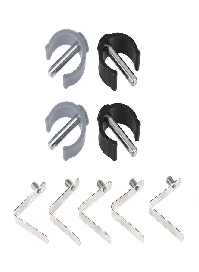 AbbiyyZ 5 Pack V-Shape Snap Clips + 4 Pack C-Shape Clips for Walker & Cane, Height Adjustable Spring Clips for Mobility Aids, Replacement Clips for Toilet Safety Rails, Canes, Walkers, and Crutches - Image 1