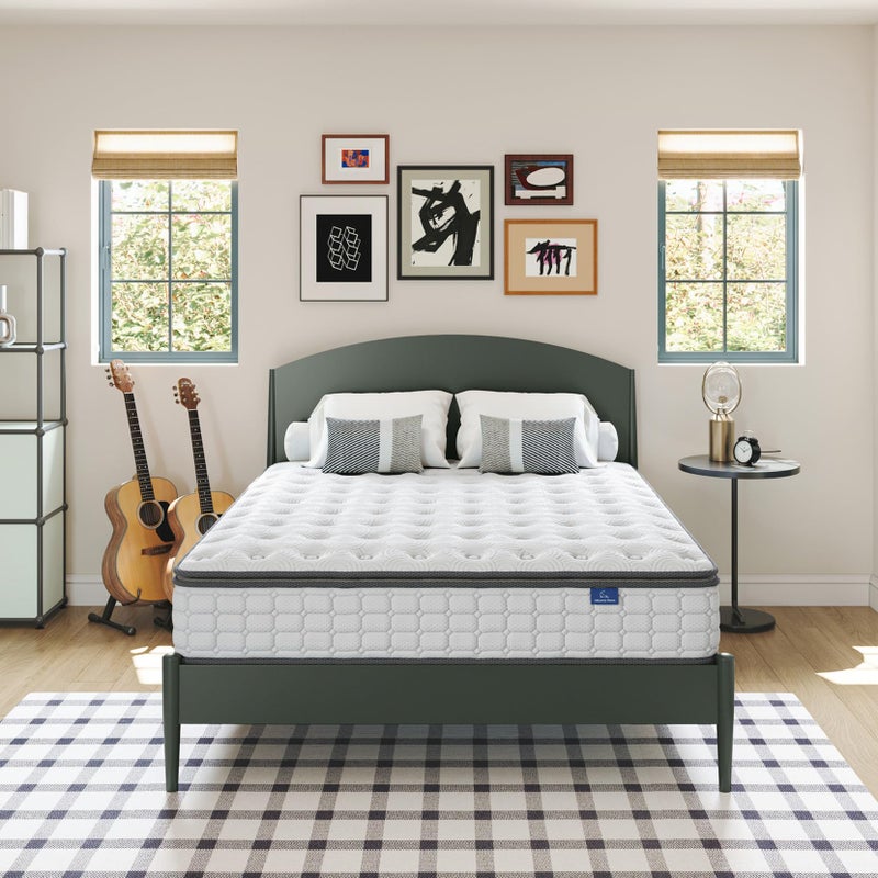 Vesgantti مرتبة فيسغانتي بحجم كامل 10 بوصة هجين مرتبة كاملة في صندوق مع وسادة علوية لسرير مزدوج مرتبات فوم و نوابض جيب مرتبات داخلية لتخفيف الضغط شعور متوسط وثقيل