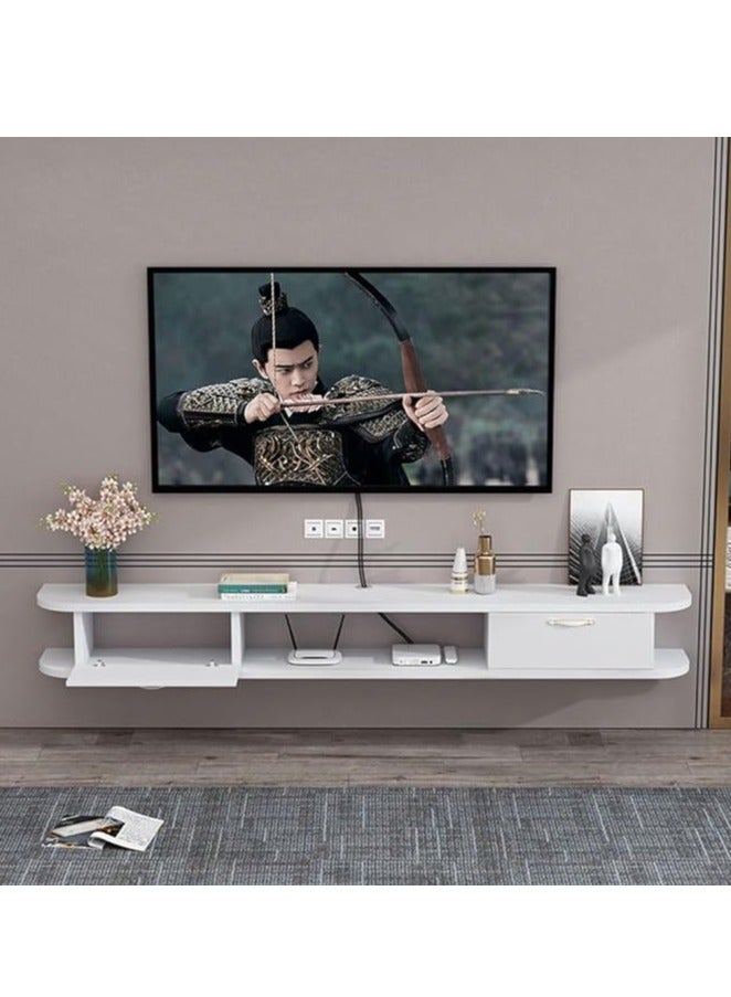 Wall Mounted TV Table,TV Cabinet,TV Stand with 2 Doors and Open Storage for Livingroom Bedroom(120*24*18cm)
