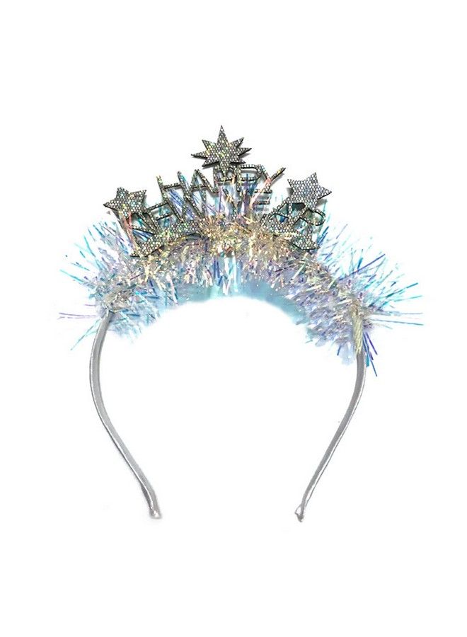 Soochat Happy New Year Headband Tiara New Year Headband Hair Hoop Headdress With Tinsel New Year Eve Party Supplies - Image 1
