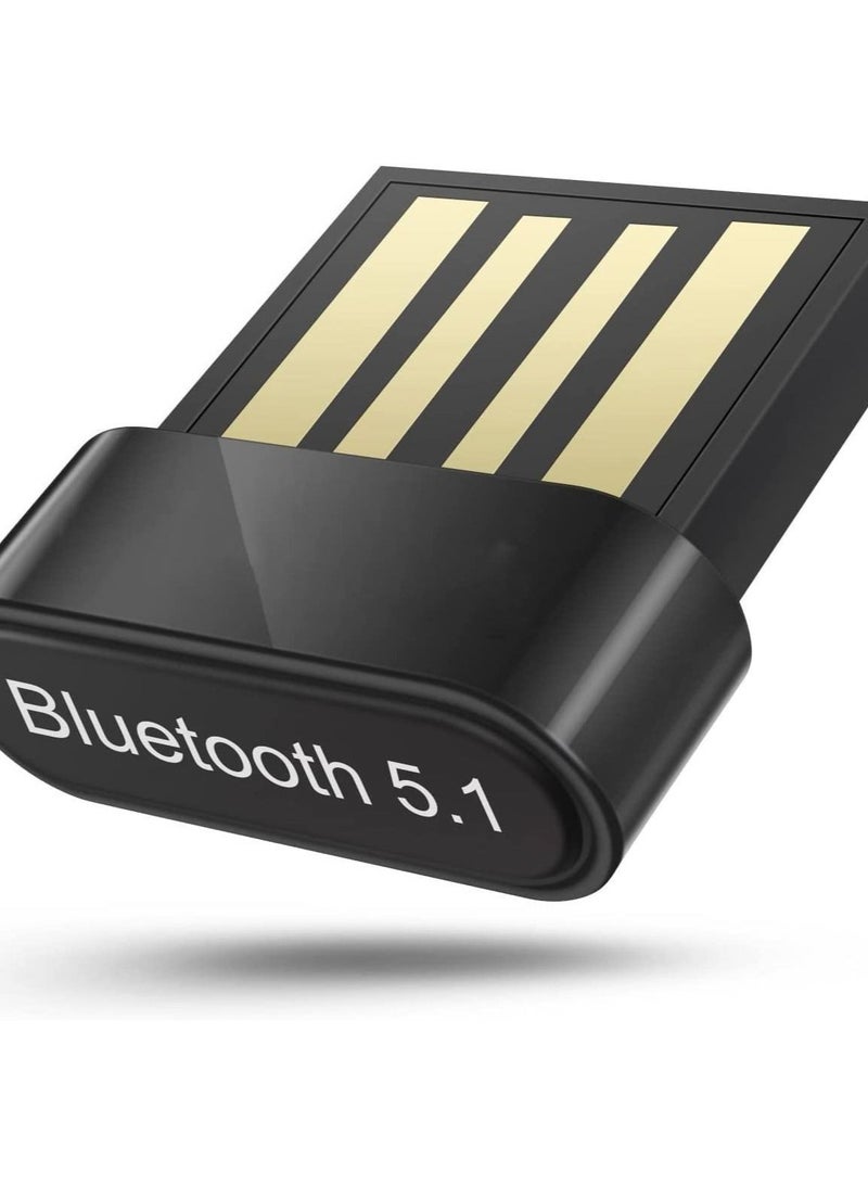 كابتن تيك Bluetooth Adapter for PC,Mini Bluetooth Receiver 5.1,Bluetooth Dongle,Support Win11/10/8.1/8/7,for Bluetooth Headset/Keyboard/Mouse/Speaker/Mobile Phone/Computers/Game Controller - Image 1