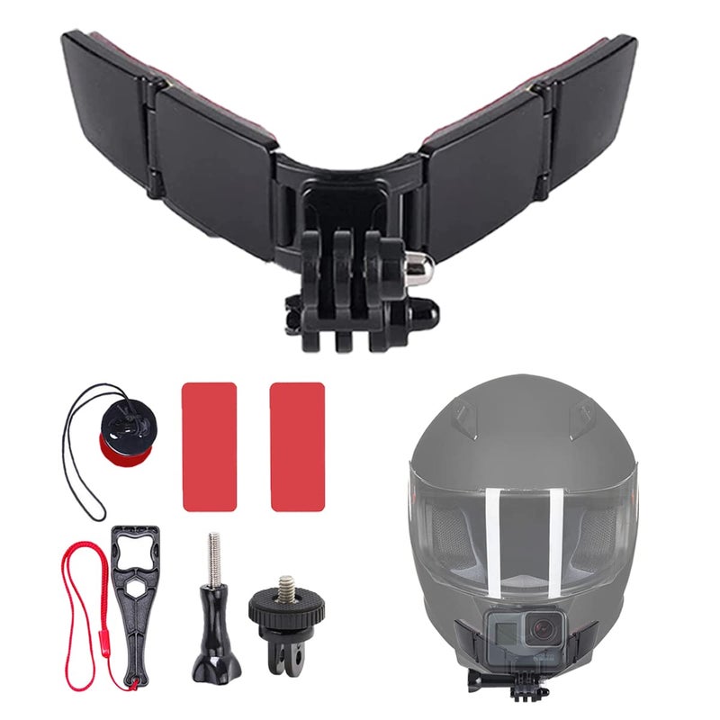WLPREOE Motorcycle Helmet Chin Strap Mount for GoPro Hero 9/8/7/(2018)/6/5 Black,Session 4,Hero 3,DJI Osmo Action,Insta360 ONE R,AKASO/Campark/YI and More(Blue)