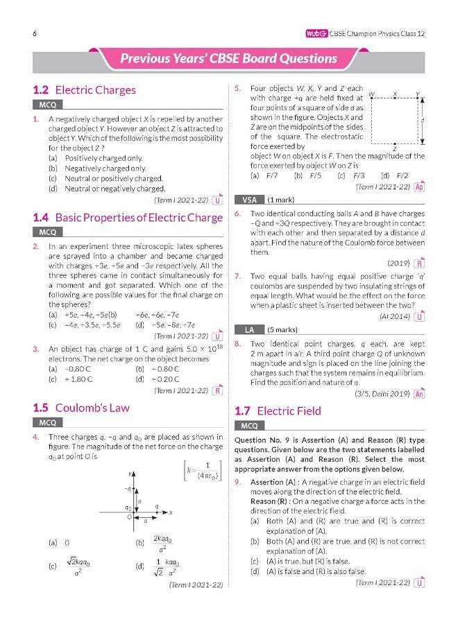 MTG CBSE 10 Years Chapterwise Topicwise Solved Papers Class 12 Physics Book - CBSE Champion For 2024 Exam | CBSE Question Bank With Sample Papers (Based on Latest Pattern) MTG Editorial Board