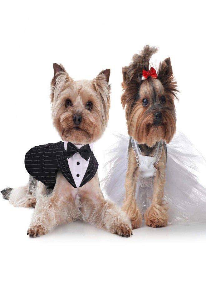IDOMIK Dog Tuxedo for Small Medium Large Doggie, Detachable Dog Formal Wedding Suit with Tuxedo Vest & Bow Ties Collar & Bandana Scarf Set, Wedding Attire Shirt for Birthday Party Costume - Image 3