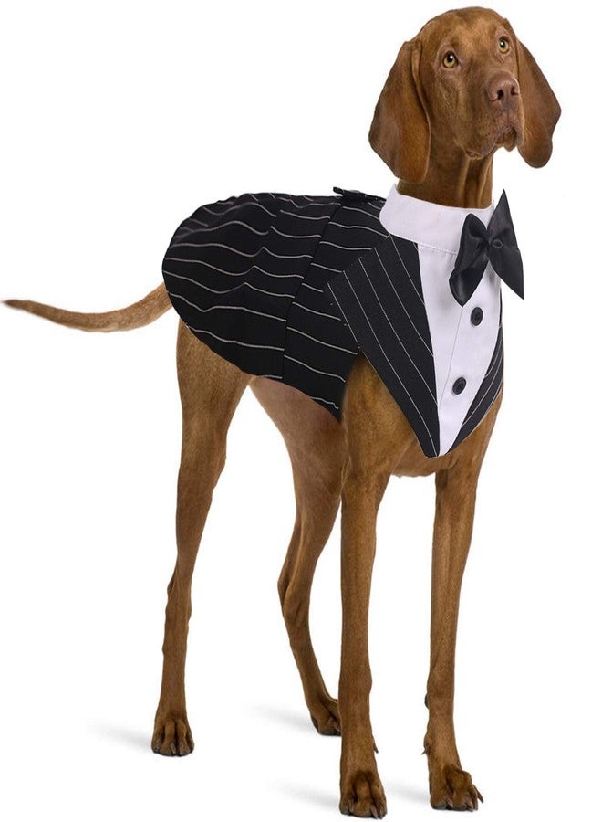IDOMIK Dog Tuxedo for Small Medium Large Doggie, Detachable Dog Formal Wedding Suit with Tuxedo Vest & Bow Ties Collar & Bandana Scarf Set, Wedding Attire Shirt for Birthday Party Costume - Image 1