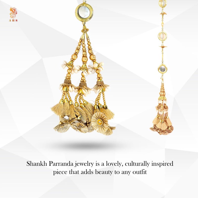 AHS باراندا بنجابية AHS 30-35 بوصة / باراندي إكسسوار شعر تقليدي باراندي شاهي باتيالا ضفائر شعر باراندي إكسينشنز باراندي تشوتي مع خيوط للنساء والفتيات - Image 3