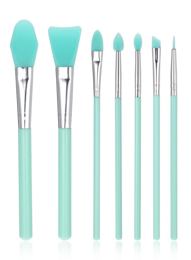 cobee 7 Pcs Silicone Brush Applicator Kit, Silicone Paint Brush Makeup Brush, Face Mask Applicator Jelly Brush Eye Cream Applicator Tool for Sleeping Mask, Mud Mask, Body Lotion And Body Butter(Green) - Image 1