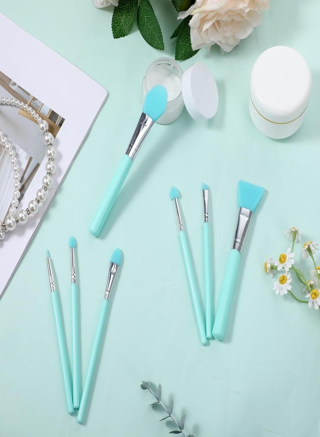 cobee 7 Pcs Silicone Brush Applicator Kit, Silicone Paint Brush Makeup Brush, Face Mask Applicator Jelly Brush Eye Cream Applicator Tool for Sleeping Mask, Mud Mask, Body Lotion And Body Butter(Green) - Image 5