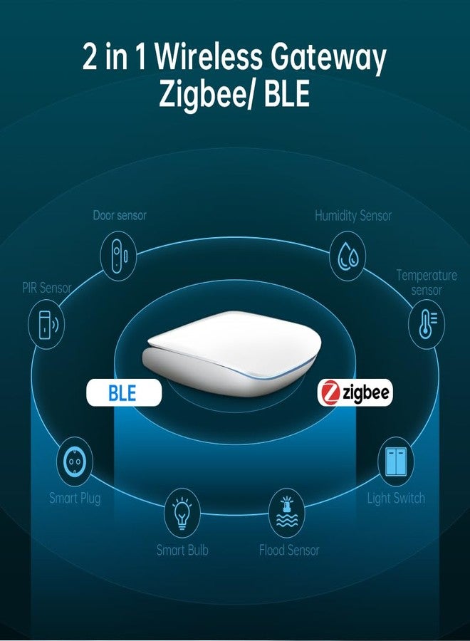 protium ZigBee 3.0 & Bluetooth & Mesh Hub Support Only Tuya Devices, Work with Smart Life App, Intelligent Bridge Wireless Smart Home Gateway, White - Image 3